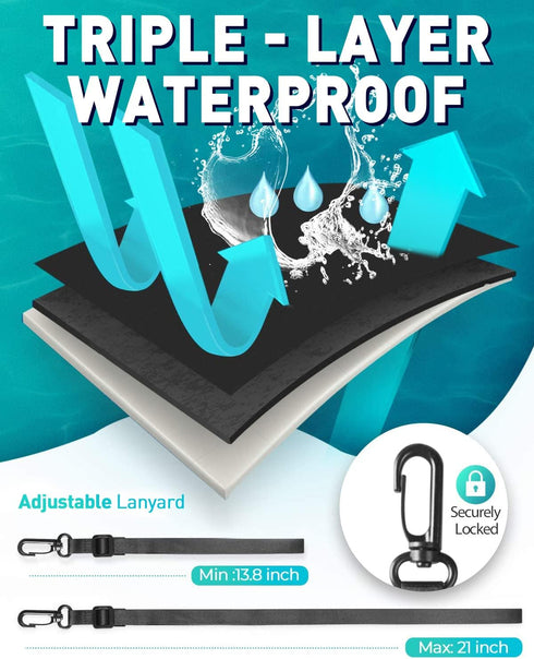 Hiearcool Waterproof Phone Bag for iPhone, 4-Pack Travel Essentials Must Haves, Black Pouch Accessories