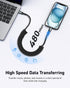 USB C to USB C Cable Nylon Braided Coiled Charger Cable 3FT for Car, Fast Charging for Samsung Galaxy Devices (2Pack)