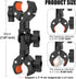 Double Clamp Mount Bracket Magic Arm with 1/4" Screw, Double Camera Clamp for Umbrella, Light Stand, Bike, Photography