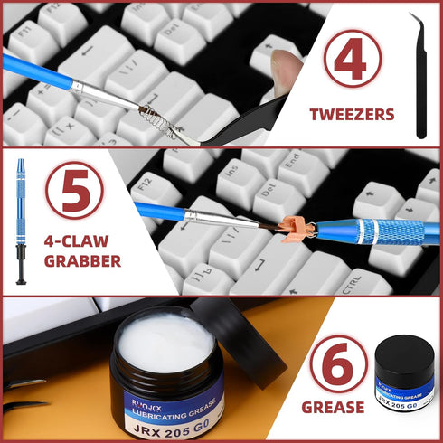 RUNJRX Keyboard Lube Kit - Switch Lube 15g/0.53oz JRX-205 G0 with Switch Opener Tweezers for Custom Keyboard