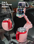 360 Smartphones,Pink,1 Pack JOYTUTUS Cup Holder Phone Mount for Car, Car Cellphone Large Adapter Long Arm with Degree