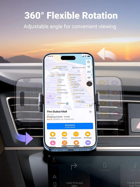 UGREEN Car Vent Phone Mount, Air Vent Clip Holder Compatible with iPhone 15/14/13/12 Pro Max & More