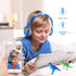 QearFun Dinosaur Headphones for Boys Kids, Bluetooth Headphones with Microphone & 3.5mm Jack, Adjustable Headband for