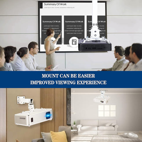 Homcine 11 13.7 Inches Projector Ceiling Wall Mount Adjustable Height from to Bracket with Extendable Arms Low Profile