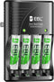 EBL Rechargeable AAA Batteries 4 Packs, Battery Charger with Foldable AC Power Plug