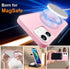 ORETECH Magnetic iPhone 12 Case, Light Pink Frosted Translucent, 15 FT Drop Protection, 2 Pcs Screen Protectors