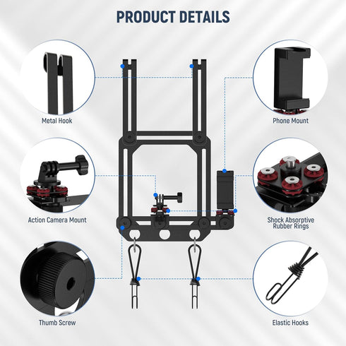 NEEWER Phone Fence Mount with Holder for Game Changer Mounting, Shock Absorbing Compatible with Mevo Start GoPro