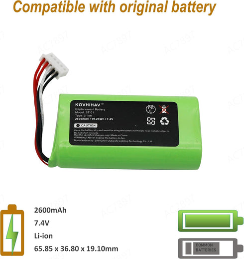 Replacement Battery for So-ny Bluetooth Speaker SRS-X3 SRS-XB2 SRS-XB20,fits ST-01, 2600mAh