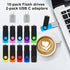 WesData 10 Pack 4GB 2 (10 Flash Drives with USB C Adapters, Thumb Drive, Memory Stick Compatible with PC, Laptops, Mac