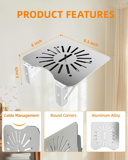 MAWADA PS4, 8.5x7.87 inches, Mini Projectors Shelf for Wall, Foldable Mount with Aluminum Alloy Shelf for Projector