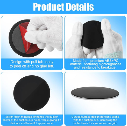 Apojgitn 3PCS 2.75 Car Dashboard Pad, Strong Adhesive Picky Pad for Phone, Sticky Suction Phone Mount for Car