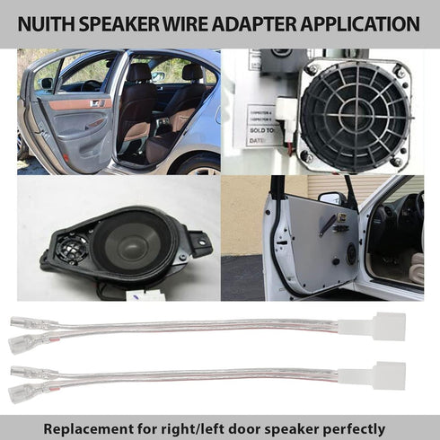 Nulth Front Door Speaker Wiring Harness Adapter for Hyundai Accent/Azera/Tucson 2005-2021