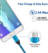 Android Phone Wall Charger Cube Block with Micro USB Cable Compatible for Moto E, G, G5 Plus/E5 Play E6 E4, Samsung Galaxy Note 5/4 S7 S6 J8 J7 J7V J3V, Tablet, USB A Nylon Bradied Cord 6FT 3 Pack