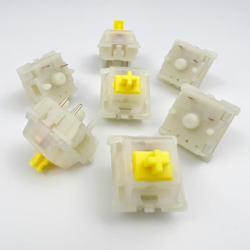 Gateron KS-3X1 Pro V2 Milky Yellow Pre-lubed Switches, 5-Pin Linear Switches Compatible with All MX Mechanical Keyboard