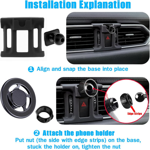 Mengfly CX-5 2017-2025, 17 16 15 14 13 12 Car Phone Holder, Car Air Vent Phone Stand Mount, for Mazda for Magsafe