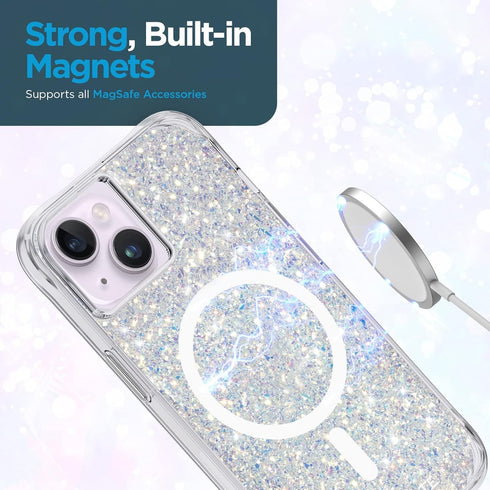 Case-Mate Twinkle Stardust iPhone 15 Plus / 14 Plus Case - 10ft Drop Protection, MagSafe Compatible, Slim,