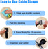BTPIEL 80PCS Hook and Loop Cable Ties, Under Desk Cable Management, Adhesive Cable Straps, Cord Management Hider Idea