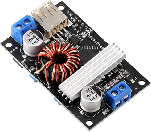 DROK Adjustable Voltage Regulator, DC Buck Boost Converter 6-30V to 0.5-30V 4A 60W with USB Port and LCD Display