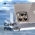 Gold Glitter Camera Lens Protector for iPhone 15 Pro/Pro Max - 9H Tempered Glass with Metal Ring Decoration.