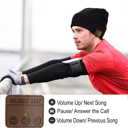 Wireless Beanie Hat for Men Women Music Beanie Hat Headphones Headset Speaker Microphone Cap for Boys Teens Tech
