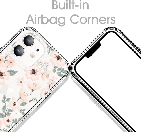 Case for iPhone 12 and iPhone 12 Pro 6.1 Inch, Clear Soft Slim TPU Cover + Hard PC Bumper Protection