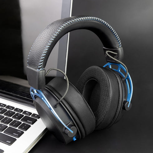 SOULWIT Replacement Earpads for HyperX Cloud 1/2/Pro/Core/Alpha/Alpha S/Flight/Stinger, Noise Isolation Foam, MF Black