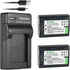 Kastar Battery (X2) & Slim USB Charger for Sony NP-FH50, NP-FH40, NP-FH30, NP-FP50, NP-FP51