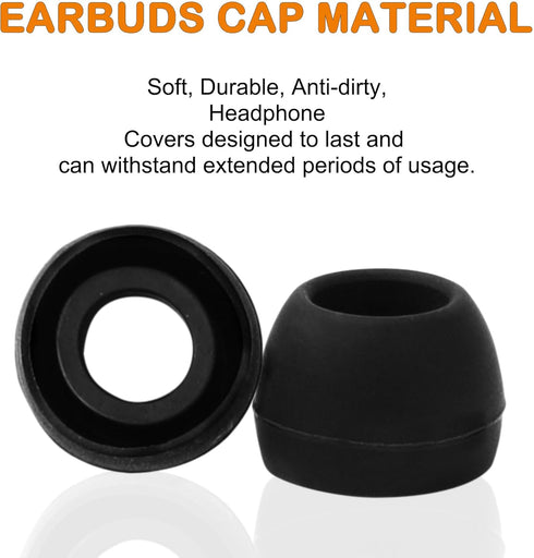 uxcell 50 Pcs Black Soft Silicone Earbud Tips, 10x8mm, 5mm Inner Hole, Compatible with Most In-Ear Headsets.