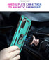 for Samsung Galaxy Note 20 Case, Note20 5G with HD Screen Protectors, Military-Grade Metal Ring Holder Kickstand, Teal