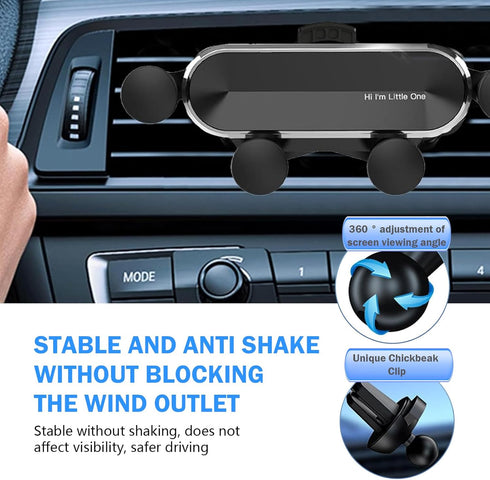Shakas Car Air Vent Phone Holder, Anti-shaking Anti-slip Adjustable Angle Navigation Bracket, Auto-locking Mute Design
