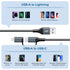 USB-C and Lightning Cable 2 in 1 Combo, MFi Certified, Short Coiled iPhone Car Charger Cord for Apple Carplay & Android
