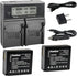 Kastar LCD Dual Fast Charger & 2 x Battery Replacement for Panasonic DMW-BLE9, DMW-BLE9E, DMW-BLE9PP, DMW-BLG10 Cameras