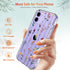 GiiKa iPhone 12 Case with Screen Protector, Clear Floral Shockproof Hard Case with TPU Bumper for iPhone 12