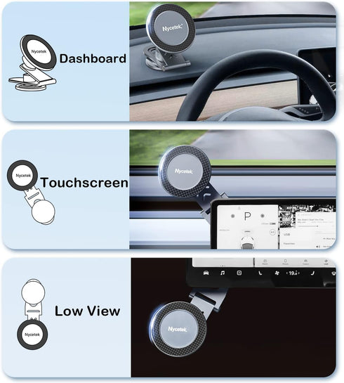 Nycetek Tesla Phone Mount Holder for MagSafe, Super Suction Power Dashboard Magnetic iPhone Car Mount