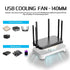 GSCOLER X3 18dB 140mm USB Cooling Fan, Ultra-Quiet USB PC Fan with Built-in Cable & One-Touch Switch for Router
