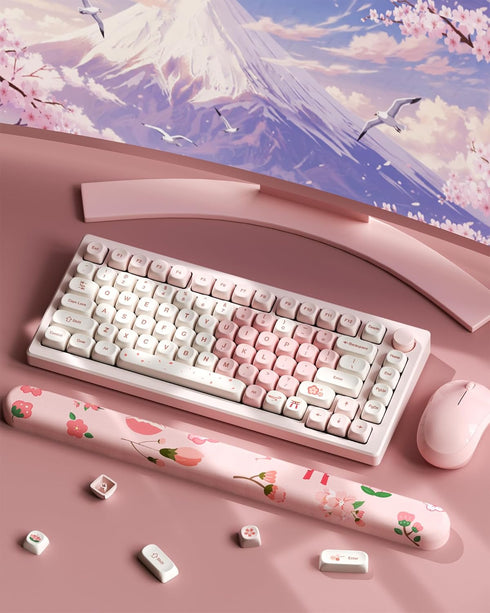 HITIME 60 65 75 100 5 143 Set XVX Pink Cute PBT Keycaps-MOA Keycap, Sakura Love keycap Custom Keyboard Keycaps Percent