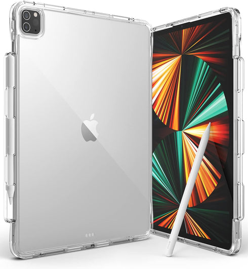 Ringke Fusion Plus Case with Pencil Holder, Compatible with iPad Pro 12.9 (6th & 5th Gen), Clear Shockproof Bumper