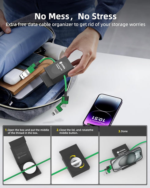 4 in 1 USB C to C Fast Charging Cable, Silicone USB C to Lightning Cable 100W Dual Type C Cable Combo for iPhone 15/15
