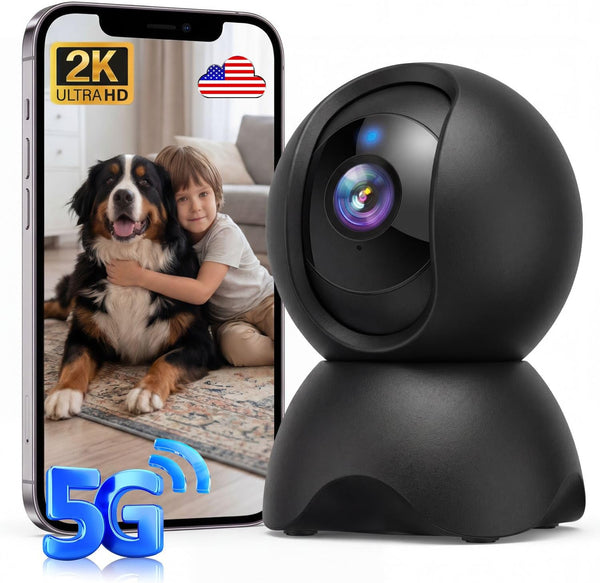 YYSY 2K Indoor Security Camera for Home Security, 2.4/5GHz Dual-Band WiFi Baby Monitor