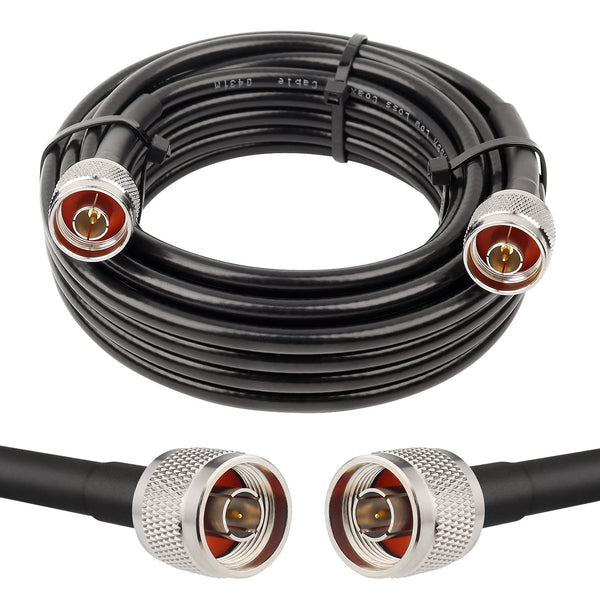 KMR240 N Male to N Male Cable 15ft, Low Loss N Type Coax Jumper Cable with 50 Ohm Connector