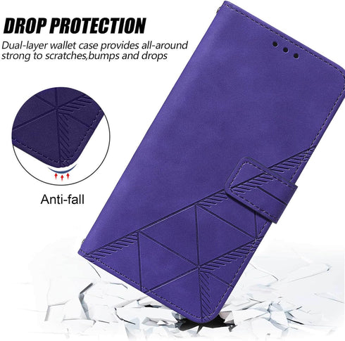 Wallet for iPhone 8 Plus Case - iPhone 7 Plus, 6/6S Plus Case with Kickstand, Wrist Strap, Card Holder (Purple)