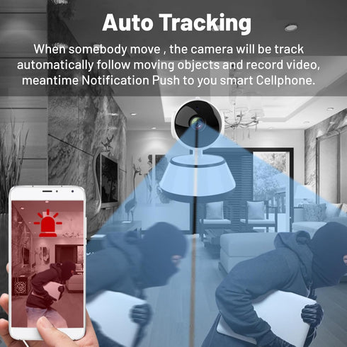 Indoor Surveillance Camera, 24/7 Alert V380 PRO for Baby, Night Vision, Secure Local & Cloud Storage