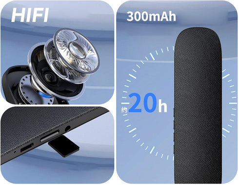 30 60 Portable Sleep Speaker, Bluetooth Pillow Speakers with White Noise, HiFi Stereo, Dual Timer Min, Under Pillow