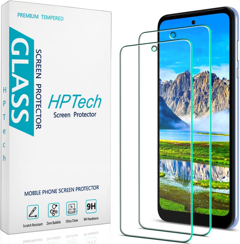 HPTech Tempered Glass Screen Protector for Motorola Moto G Power 2022 (2 Pack) - 9H Hardness, Anti-Scratch,