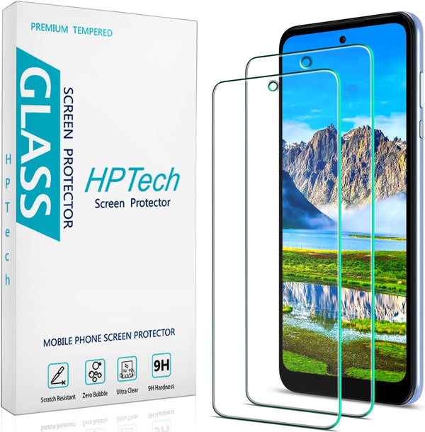 HPTech Tempered Glass Screen Protector for Motorola Moto G Power 2022 (2 Pack) - 9H Hardness, Anti-Scratch,