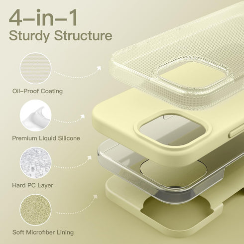 JETech 15 6.1-Inch, Silicone Case for iPhone Silky-Soft Touch Full-Body Protective Phone Case, Shockproof Cover