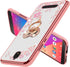 B-wishy for Blu View 2 Case, Glitter Crystal Butterfly Heart Floral Slim TPU Cover with Kickstand & Strap (Rose Gold)