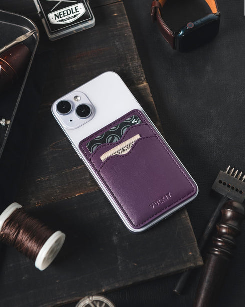 VULKIT Slim Leather Phone Card Holder, Adhesive Pocket, RFID Blocking Credit Card Sleeves Sticker for Smartphone Back