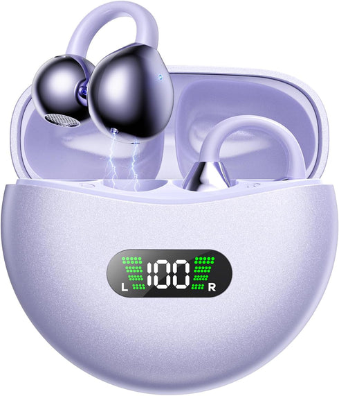 Ear Clip Earbuds, Mini Open Ear Bone Conduction Headphones, True Wireless Bluetooth for Sport, Compatible with iPhone