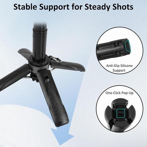 WOVTE 4 1 Mini Tripod for iPhone with Remote, in Pocket Size Selfie Stick for iPhone, Cell Phone Stand for Photograph
